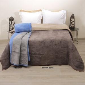 Κουβέρτα Δίχρωμη Polycotton Brown-Beige Viopros