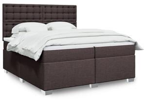 VidaXL Κρεβάτι Boxspring με Στρώμα Σκούρο Καφέ 200x200 εκ. Υφασμάτινο