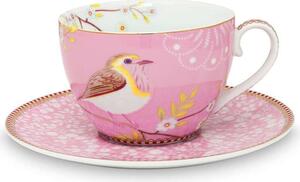 Φλυτζάνι Με Πιατάκι 51004001 Floral Early Bird 280ml Pink Pip Studio