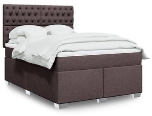 VidaXL Κρεβάτι Boxspring με Στρώμα Σκούρο Καφέ 160x200 εκ Υφασμάτινο