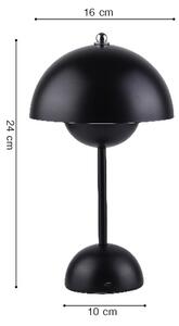 Inlight Rechargeable LED 1.5W 3CCT Touch Table Lamp Black D:10x24cm (3059-Black)