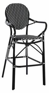 Σκαμπό Bar Bamboo Look HM5794.02 56x60x126cm Black - White