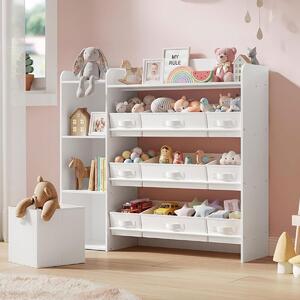 Παιδικό Έπιπλο Αποθήκευσης - Βιβλιοθήκη Με 10 Κουτιά (113x30x104) Songmics GKR061WB01