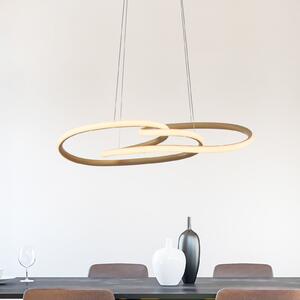 Paul Neuhaus Κρεμαστό φωτιστικό LED TWIST, μπεζ, μήκος 76 cm, μεταλλικό Switchdim, ρυθμιζόμενος, Μπεζ, Σαλόνι / τραπεζαρία, Αλουμίνιο, σύγχρονο