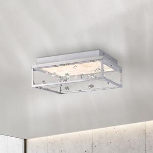 Paul Neuhaus Φωτιστικό οροφής LED SKINA, χρώμιο, 40 cm, CCT, ρυθμιζόμενη ένταση,, ρυθμιζόμενος, Ασημένιο, Σαλόνι / τραπεζαρία, Μέταλλο, σύγχρονο
