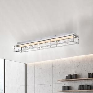 Paul Neuhaus Φωτιστικό οροφής LED SKINA, χρώμιο, 112 cm, CCT, τηλεχειριστήριο ρύθμισης, ρυθμιζόμενος, Ασημένιο, Σαλόνι / τραπεζαρία, Μέταλλο, σύγχρονο