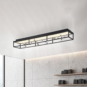 Paul Neuhaus Φωτιστικό οροφής LED SKINA, μαύρο, 112 cm, ρύθμιση CCT, τηλεχειριστήριο, ρυθμιζόμενος, Μαύρο, Σαλόνι / τραπεζαρία, Μέταλλο, σύγχρονο