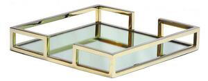 Διακοσμητικός Δίσκος Με Καθρέπτη MR15450G 30x30x5cm Gold Espiel