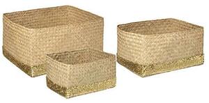 Καλάθι Bamboo (Σετ 3Τμχ) 07.178796 28x21x14/37x25x18/40x31x20cm Beige-Gold