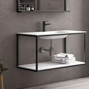 Βάση Νιπτήρα New Sospeso NEWB100N 100×46×50cm Black Karag