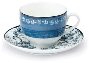 Φλυτζάνι Τσαγιού Με Πιατάκι Mediterraneo 25.275.16 250ml White-Blue Cryspo Trio