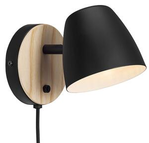 Φωτιστικό Τοίχου Theo 2112631003 20,7x13cm 1xGU10 35W Black-Natural Nordlux