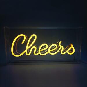 Διακοσμητικό Φωτιστικό Neon Led Πινακίδα Cheers 90xLED 3xAA 4W IP20 3000K X13901717 Aca X13901717 Διάφανο