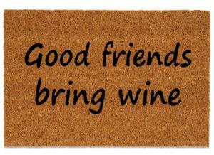 Πατάκι Εισόδου Good Friends Bring Wine LBTAH-AX71034 40x60cm Brown-Black Andrea House