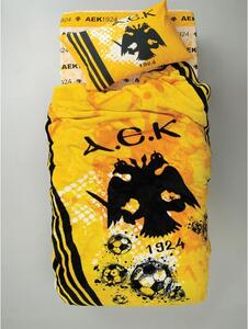 Κουβέρτα Παιδική AEK Velour 3 Yellow Palamaiki