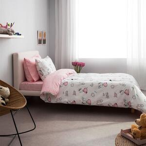 Παπλωματοθήκη Παιδική Cindy (Σετ 2τμχ) White-Pink Vesta Home