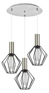 Φωτιστικό Οροφής Adept Tube 77-8439 37x37x300cm 3xE27 60W Nickel-Black Homelighting