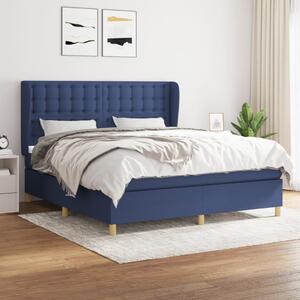 VidaXL Κρεβάτι Boxspring με Στρώμα Μπλε 180x200 εκ. Υφασμάτινο