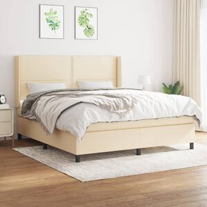 VidaXL Κρεβάτι Boxspring με Στρώμα Κρεμ 180x200 εκ. Υφασμάτινο