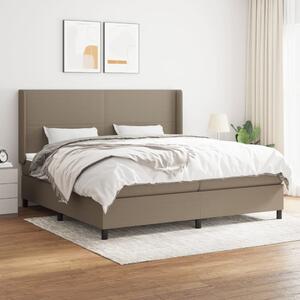 VidaXL Κρεβάτι Boxspring με Στρώμα Taupe 200x200 εκ. Υφασμάτινο