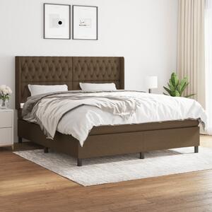 VidaXL Κρεβάτι Boxspring με Στρώμα Σκούρο Καφέ 180x200 εκ Υφασμάτινο