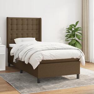 VidaXL Κρεβάτι Boxspring με Στρώμα Σκούρο Καφέ 80x200 εκ. Υφασμάτινο