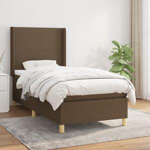 VidaXL Κρεβάτι Boxspring με Στρώμα Σκούρο Καφέ 80x200 εκ. Υφασμάτινο