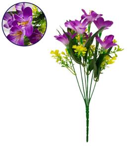 Διακοσμητικό Μπουκέτο Rain Lily 09084 15x15x33cm Yellow-Purple GloboStar