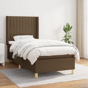 VidaXL Κρεβάτι Boxspring με Στρώμα Σκούρο Καφέ 80x200 εκ. Υφασμάτινο