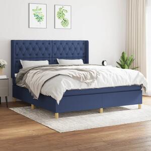 VidaXL Κρεβάτι Boxspring με Στρώμα Μπλε 160x200 εκ. Υφασμάτινο