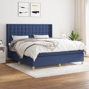 VidaXL Κρεβάτι Boxspring με Στρώμα Μπλε 180x200 εκ. Υφασμάτινο