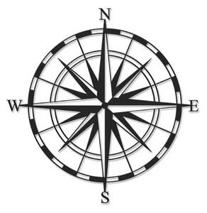 Διακοσμητικό Τοίχου Compass 214239 45x3x45cm Black Megapap