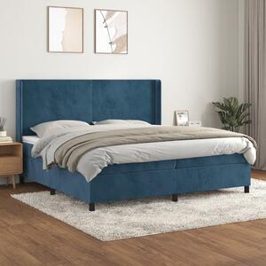 VidaXL Κρεβάτι Boxspring με Στρώμα Σκούρο Μπλε 200x200 εκ. Βελούδινο