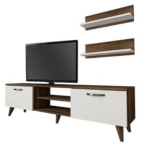 Έπιπλο Tηλεόρασης Colin 212783 Με Ράφια 150x30x40,6cm White - Walnut