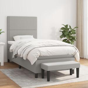 VidaXL Κρεβάτι Boxspring με Στρώμα Ανοιχτό Γκρι 80x200 εκ. Υφασμάτινο