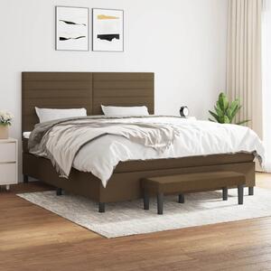 VidaXL Κρεβάτι Boxspring με Στρώμα Σκούρο Καφέ 160x200 εκ Υφασμάτινο