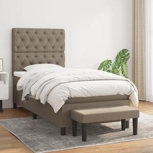 VidaXL Κρεβάτι Boxspring με Στρώμα Taupe 80x200 εκ. Υφασμάτινο