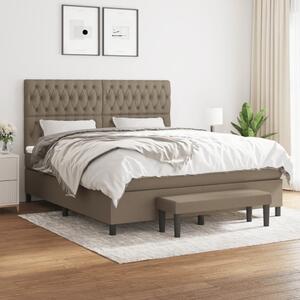 VidaXL Κρεβάτι Boxspring με Στρώμα Taupe 180x200 εκ. Υφασμάτινο