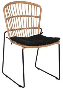 Καρέκλα HM5866.01 Με Μαξιλάρι & Rattan 51,5x58x86cm Natural-Black