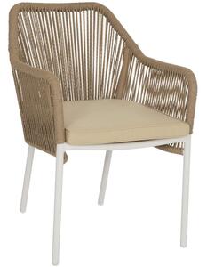 Πολυθρόνα Με Σχοινί Wicker HM5855.01 56x66x82cm White-Beige