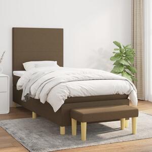 VidaXL Κρεβάτι Boxspring με Στρώμα Σκούρο Καφέ 80x200 εκ. Υφασμάτινο