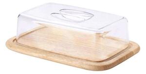 Τυριέρα Με Καπάκι Wooden Rubberwood 03073000 30x20x8,5cm Clear-Natural Continenta