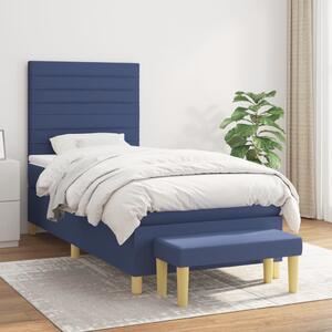 VidaXL Κρεβάτι Boxspring με Στρώμα Μπλε 100 x 200 εκ. Υφασμάτινο