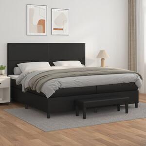 VidaXL Κρεβάτι Boxspring με Στρώμα Μαύρο 200x200 εκ. Συνθετικό Δέρμα