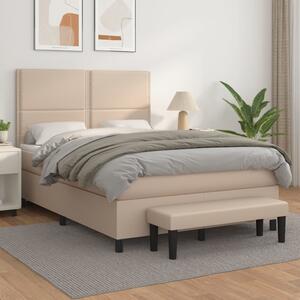 VidaXL Κρεβάτι Boxspring με Στρώμα Καπουτσίνο 140x200εκ.από Συνθ.Δέρμα