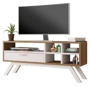 Έπιπλο Τηλεόρασης Cronos HM9314 110x30x50cm Walnut-White