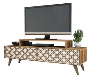 Έπιπλο Τηλεόρασης HM9510.03 140x41,8x48,8cm Walnut-Cream