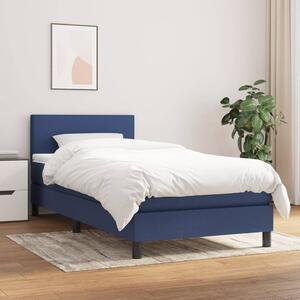 VidaXL Κρεβάτι Boxspring με Στρώμα Μπλε 90x200 εκ.Υφασμάτινο