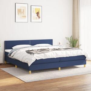 VidaXL Κρεβάτι Boxspring με Στρώμα Μπλε 200x200 εκ. Υφασμάτινο