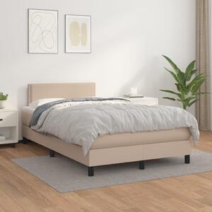 VidaXL Κρεβάτι Boxspring με Στρώμα Καπουτσίνο 120x200εκ.από Συνθ.Δέρμα